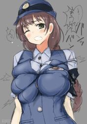 monden_sakura, tetsudou_musume, magbushi, big_breasts, blush