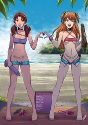 asuka_langley_sohryu, hikari_horaki, neon_genesis_evangelion, tekuho, 2girls