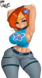 butterfly_(planetronika), planetronika, ggrimmfield, 1girls, armpits