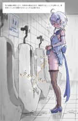 shinmei, original, black_pantyhose, blue_dress, blue_shoes