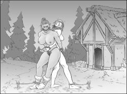 original, wuulfenblade, 2girls, back_to_back, bondage