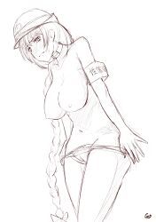 monden_sakura, tetsudou_musume, magbushi, armband, big_breasts