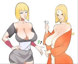 samui, tsunade, naruto_(series), labslider, 2girls