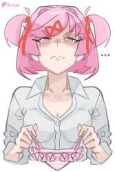 mink_(dragon_half), natsuki_(doki_doki_literature_club), doki_doki_literature_club, emiillb, 1girl