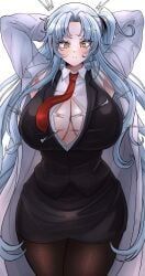 angela_(lobotomy_corporation), lobotomy_corporation, project_moon, armpits, big_breasts