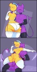 angel_emoji, devil_emoji, emoji_(race), dozighost, 2boys
