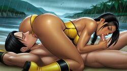 liu_kang, tanya_(mortal_kombat), mortal_kombat, 69, 69_position