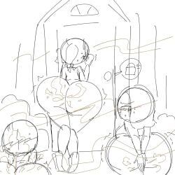 3girls, about_to_poop, about_to_shit, big_ass, big_butt