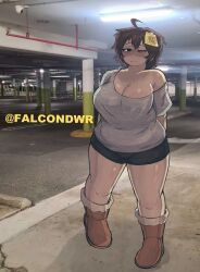 roxy_(falcondwr), falcondwr, bbw, big_boobs, bike_shorts