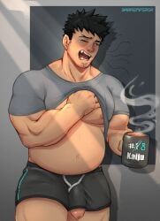 hibino_kafka, kaiju_no.8, bara_emperor, 1boy, bara