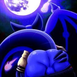 mythology, anthro, anus, balls, blue_body