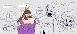 queen_rose_(lewdicrousart), lewdicrousart, 2characters, 2girls, areola
