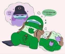 among_us_green, among_us_purple, among_us, among_us_(on_guard), handjob