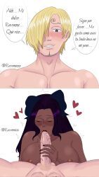 sanji, sanji_(one_piece), african_female, felation, interracial_sex