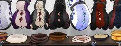 aizen_sousuke, gojo_satoru, madara_uchiha, muzan_kibutsuji, ryoumen_sukuna_(jujutsu_kaisen)