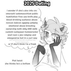 gat0sona, original_character, confused_gat0, black_and_white, dating