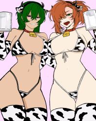 miju, green_hair, miju_zeleeenka, milk, purple_eyes