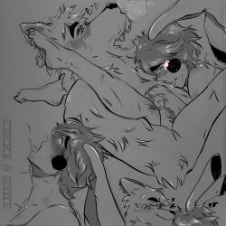 locochon, pikachu, soaring, 2boys, brown_hair