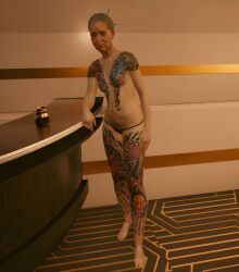 wakako_okada, cyberpunk_2077, female, gilf, granny