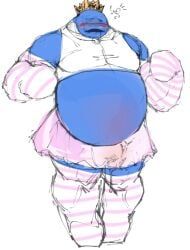 blue_(rainbow_friends), rainbow_friends, arabitikikitoki, arabych_(artist), big_belly