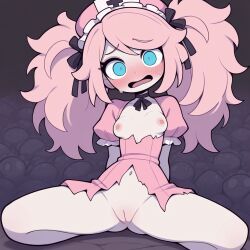 original_character, underworld, bedroom, blue_eyes, little_woman