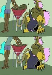 hallion_the_hyaenodon, filthivore, andromorph, anthro, balls_expansion