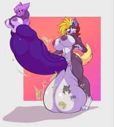 chancellor_bayn, lanmew_snowpaw, foxynoms, anthro, anthro_on_anthro