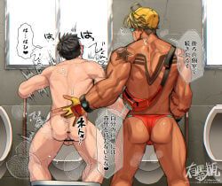 luke_sullivan, street_fighter, arima_(arima_bn), 2boys, anus