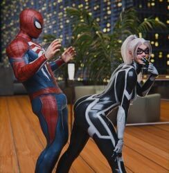 black_cat_(insomniac), black_cat_(marvel), felicia_hardy, peter_parker, spider-man