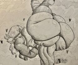 cake_(honeyicakes), a1uvion, 1girls, anthro, ass