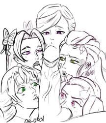 daki_(kimetsu_no_yaiba), kochou_kanae, mitsuri_kanroji, nezuko_kamado, ubuyashiki_amane