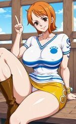 nami_(one_piece), one_piece, houseofwaifu, 1girls, clothing