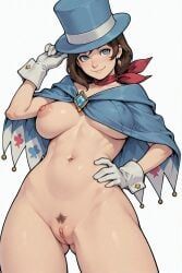 trucy_wright, ace_attorney, female, medium_hair, nude
