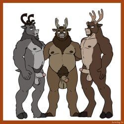 blitzen, dancer_(reindeer), donner, scribefang, anthro