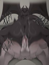 4ears_5eyes, anthro, balls, biped, black_body