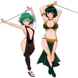 fubuki_(one-punch_man), oola_(cosplay), slave_leia_(cosplay), tatsumaki, one-punch_man