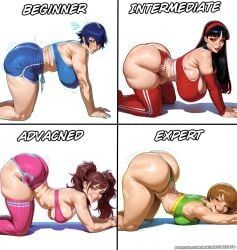 amagi_yukiko, chie_satonaka, kujikawa_rise, naoto_shirogane, satonaka_chie