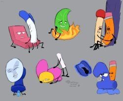eraser_(bfdi), fanny_(bfdi), firey_(bfdi), flower_(bfdi), leafy_(bfdi)