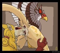 mythology, mustard_(welcometothevoid), accipitriform, animal_genitalia, animal_vulva