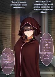 nisemono, breasts, brown_hair, card, charm_(spell)