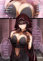 nisemono, big_breasts, black_hair, breasts, brown_hair