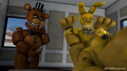 fredbear_(fnaf), freddy_(fnaf), spring_bonnie_(fnaf), unwithered_freddy, withered_freddy