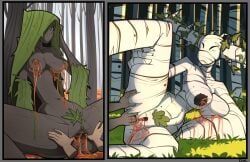 mrdoccon, anal_fingering, birch_tree, brown_body, female_focus