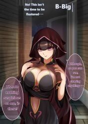 nisemono, big_breasts, black_hair, breasts, brown_hair
