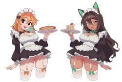 anna_(maidcousin), nubi_the_jackal_(roxy_thefoxy), original, maidcousin, 2girls