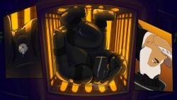 rynnks, anthro, balls, biped, black_body