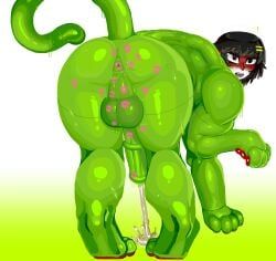 cappycat, 1dickgirl, blackhair, blush, cat_taur