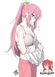 gotou_hitori, bocchi_the_rock!, 2girls, alternative_hairstyle, big_boobs