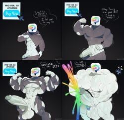 artist_request, 1boy, bara, begging, colored_cum