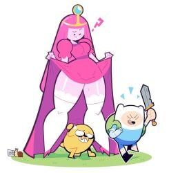 finn_the_human, jake_the_dog, princess_bubblegum, adventure_time, goodbyellow